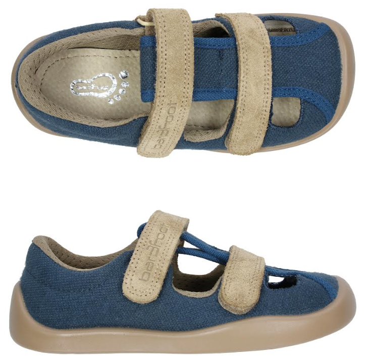 3F Bar3foot Bawełna Sandałki M Navy Blue (węższy model SLIM)